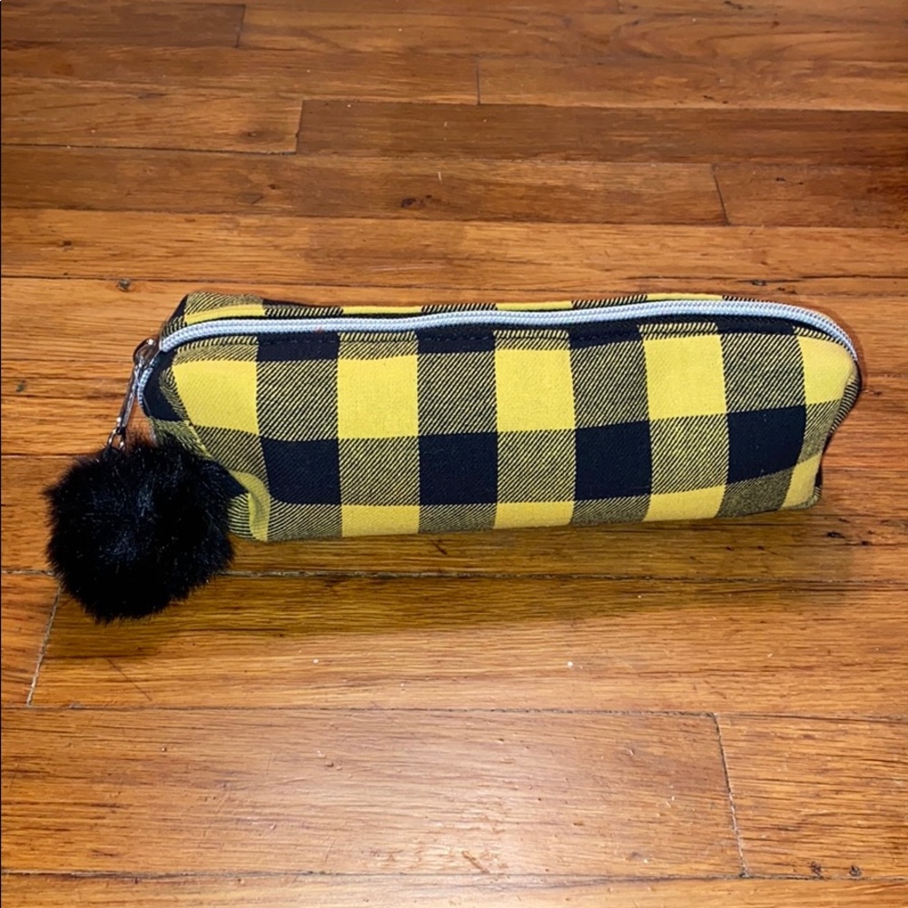 NWOT striped long makeup bag